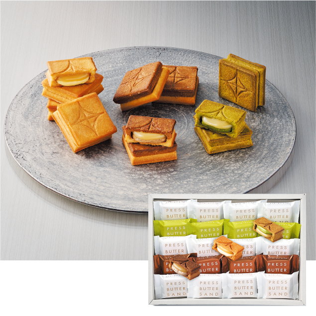 ＜PRESS BUTTER SAND＞バターサンド３種詰合せ〈栗・宇治抹茶〉