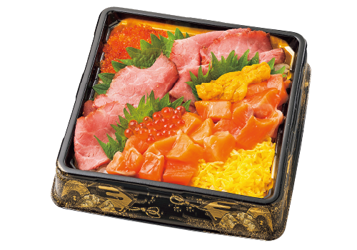 北海道いくら入りローストビーフちらし〈味付けうに〉