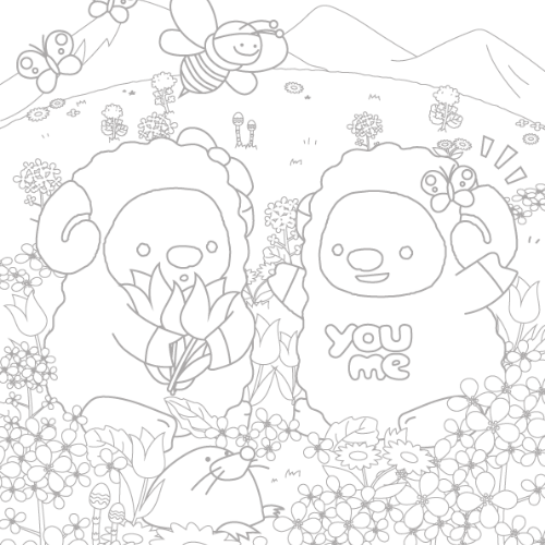 3月分ぬりえ