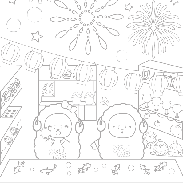 8月分ぬりえ