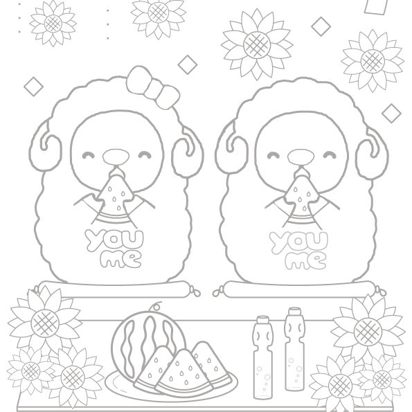 8月分ぬりえ
