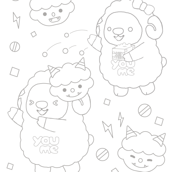 2月分ぬりえ
