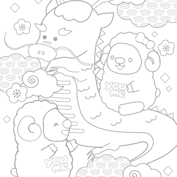 1月分ぬりえ