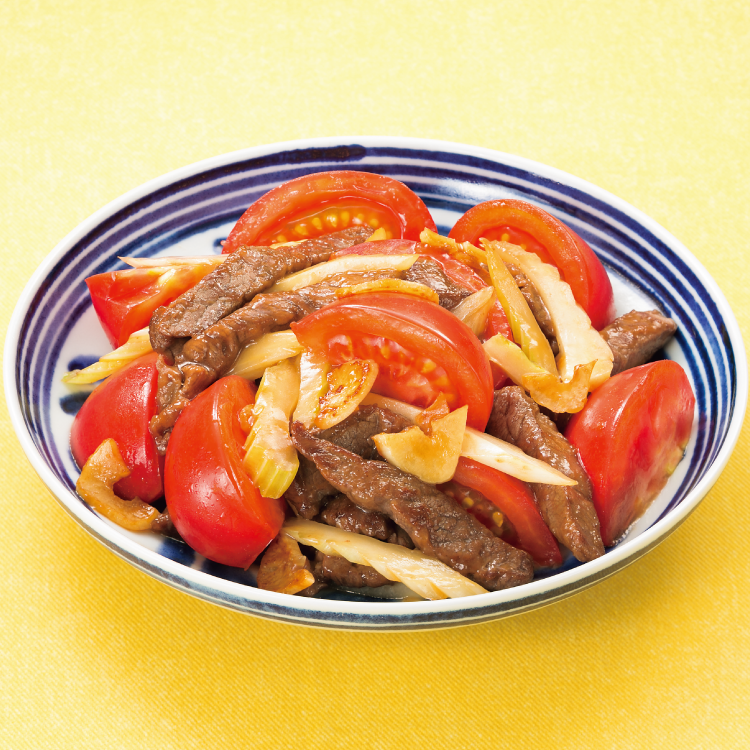 牛肉とトマトのオイスター炒め