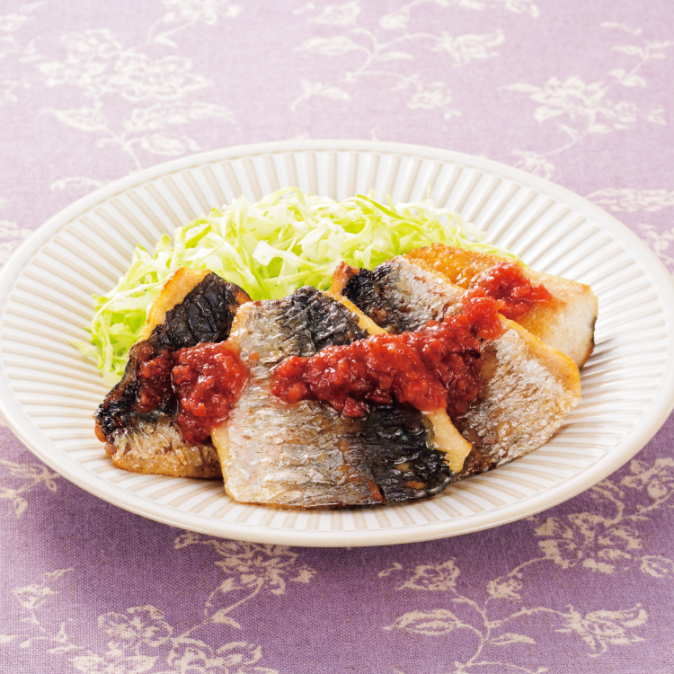 あじのソテー梅だれがけ