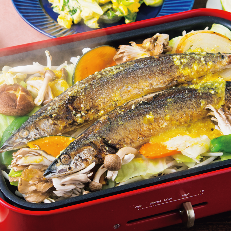 さんまと秋野菜のチャンチャン焼き