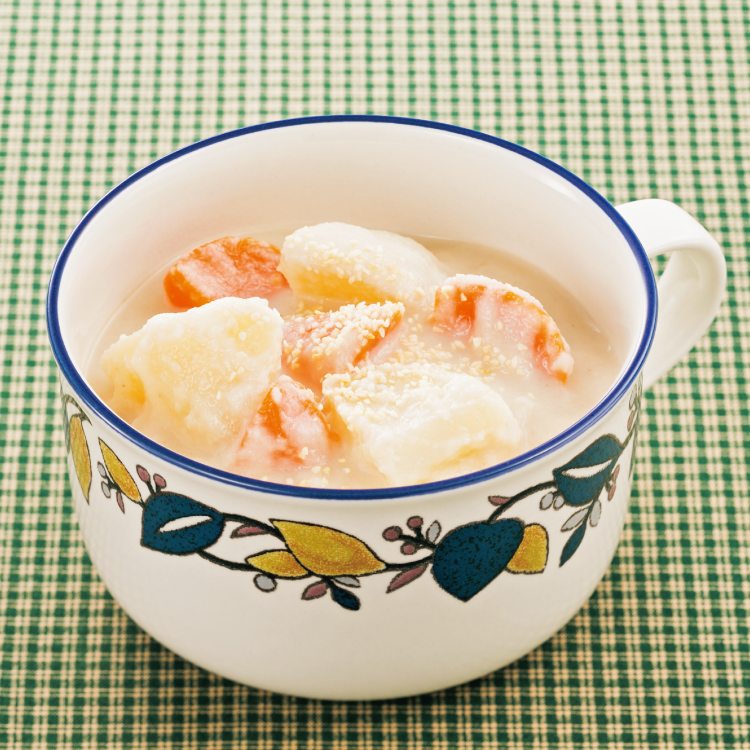 クラムチャウダー風ごぼうスープ