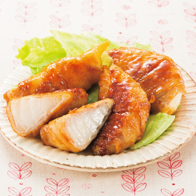 新玉ねぎの甘辛肉巻き