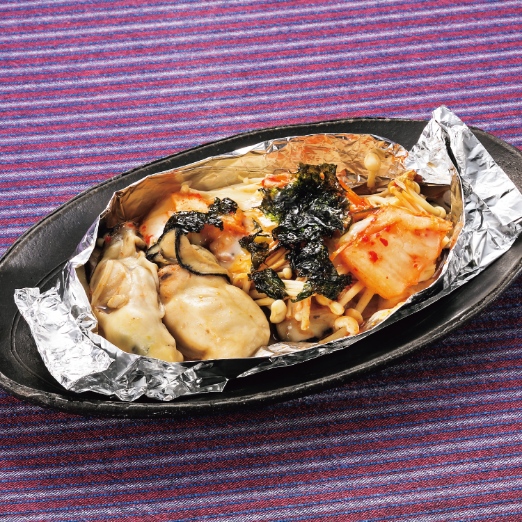 韓国風牡蠣のホイル焼き
