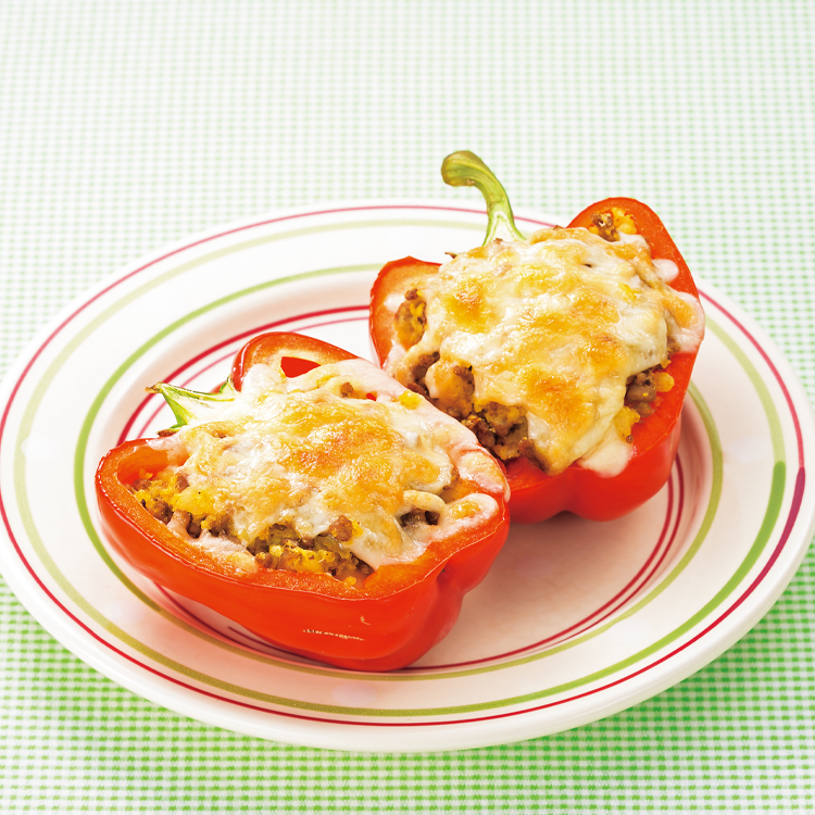 パプリカのカレーマッシュポテト詰め