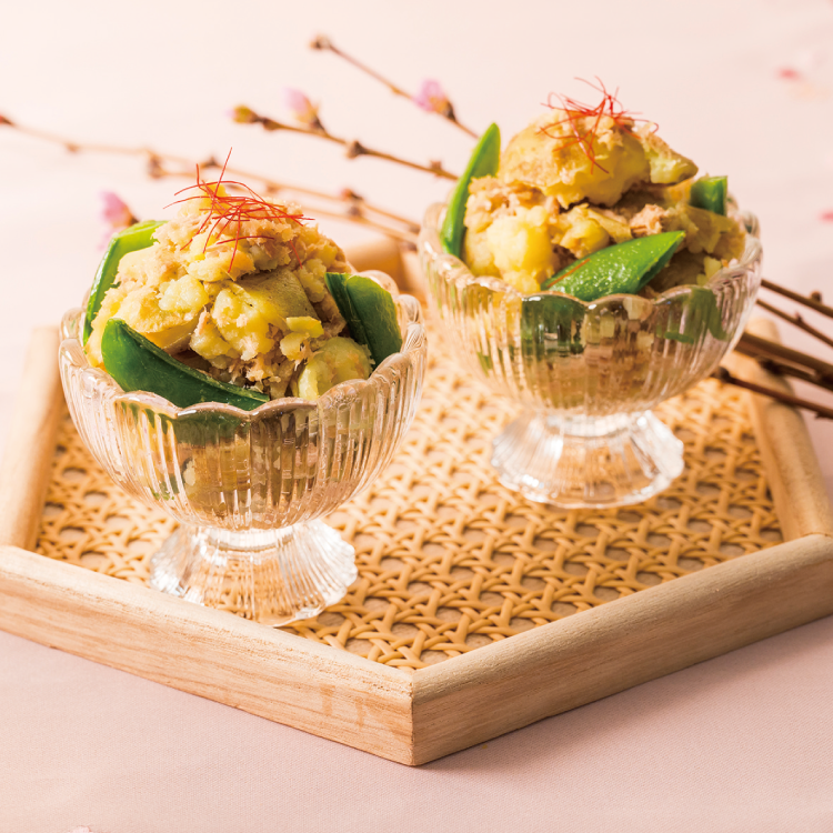 スナップえんどうと新じゃがの中華風サラダ