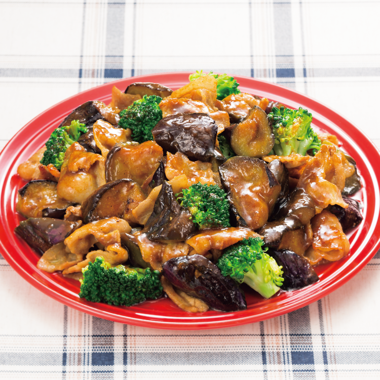 なすと豚肉のカレー炒め