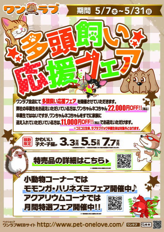 ５月多頭飼い応援