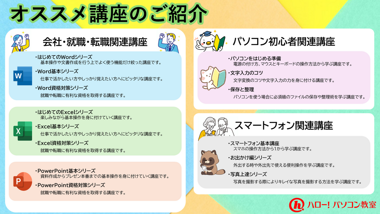 Officeソフトなどの説明